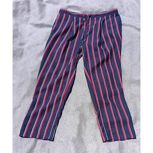 Banana Republic Pant Womans Size 6 Navy Blue Red White Stripe Pockets Career